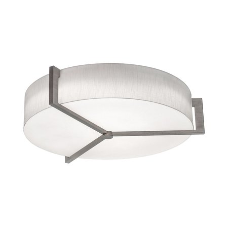 AFX Apex 27in. LED Flush Mount, Weathered Grey Finish, Linen White Shade APF2432L5AJUDWG-LW